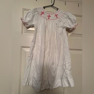 Southern Sunshine Smocked Pink Cross Dress